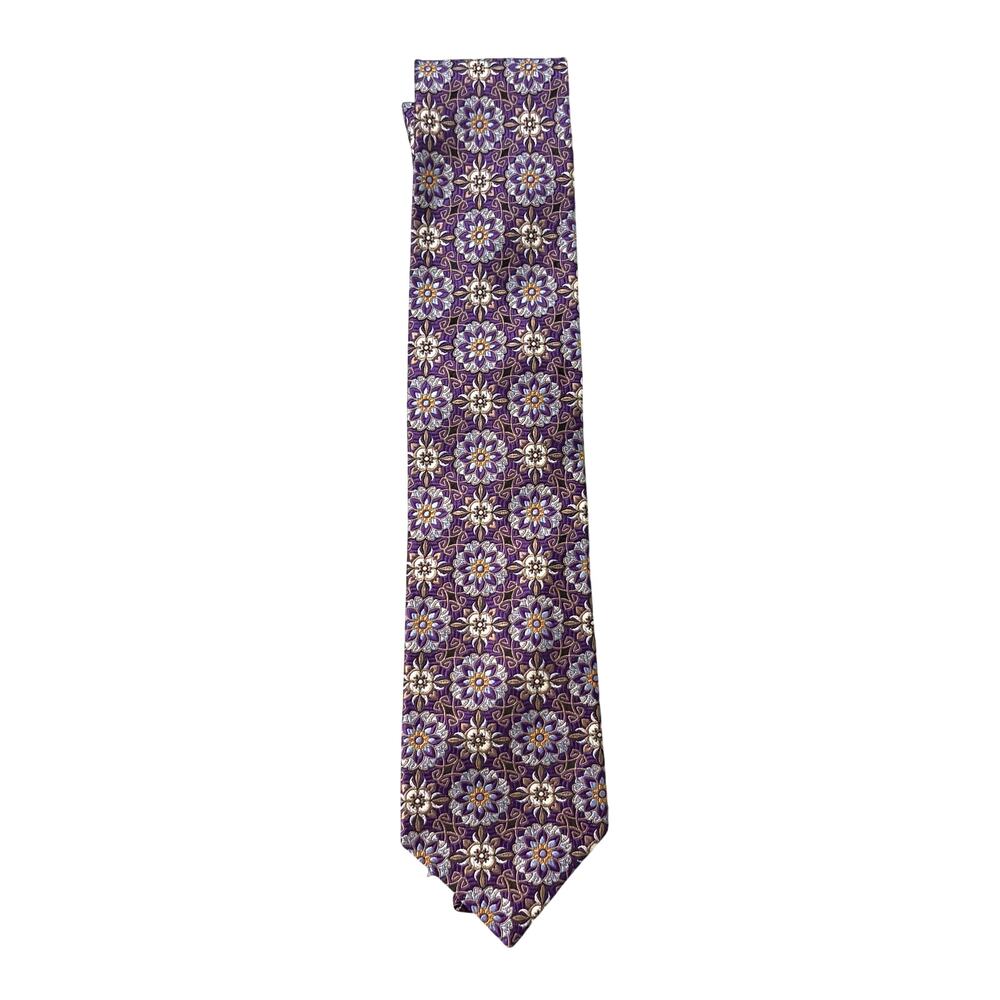 Jos. A. Bank Purple Floral Silk Tie